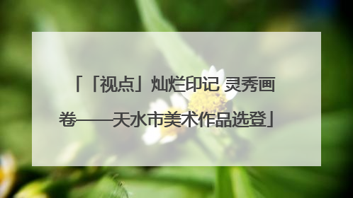 「视点」灿烂印记 灵秀画卷——天水市美术作品选登