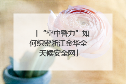 “空中警力”如何织密浙江金华全天候安全网