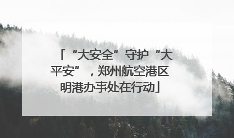 “大安全”守护“大平安”，郑州航空港区明港办事处在行动