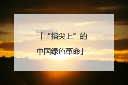 “指尖上”的中国绿色革命