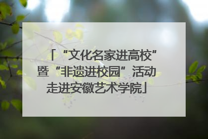 “文化名家进高校”暨“非遗进校园”活动走进安徽艺术学院