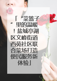 “菜篮子”里的温暖！盐城亭湖区文峰街道西苑社区联合菜场打造便民服务新体验