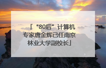“80后”计算机专家唐金辉已任南京林业大学副校长