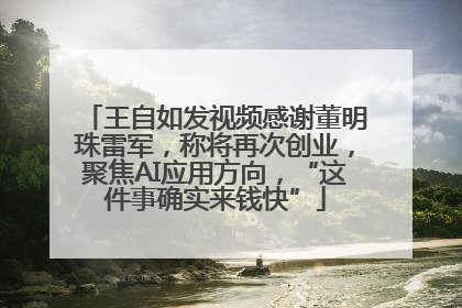 王自如发视频感谢董明珠雷军，称将再次创业，聚焦AI应用方向，“这件事确实来钱快”
