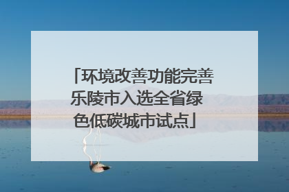 环境改善功能完善 乐陵市入选全省绿色低碳城市试点