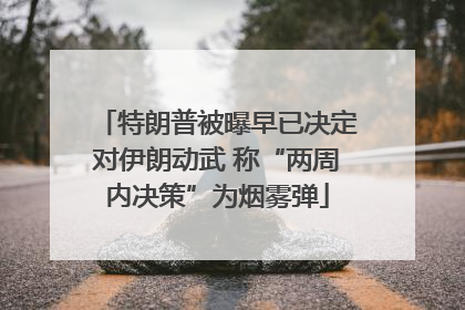 特朗普被曝早已决定对伊朗动武 称“两周内决策”为烟雾弹