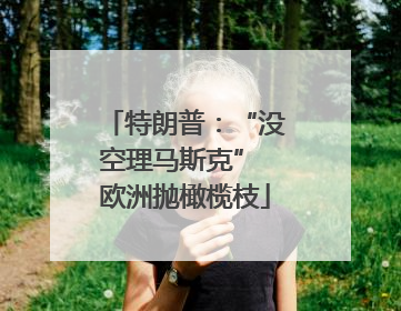 特朗普：“没空理马斯克” 欧洲抛橄榄枝