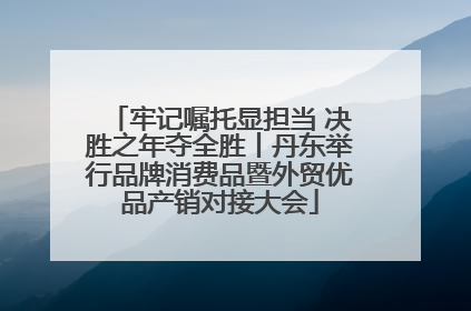 牢记嘱托显担当 决胜之年夺全胜丨丹东举行品牌消费品暨外贸优品产销对接大会