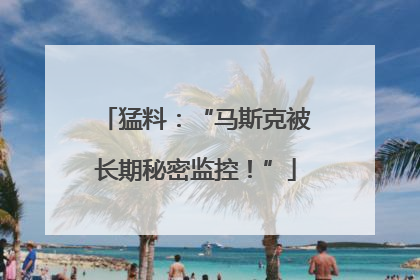 猛料：“马斯克被长期秘密监控！”