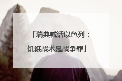 瑞典喊话以色列：饥饿战术是战争罪