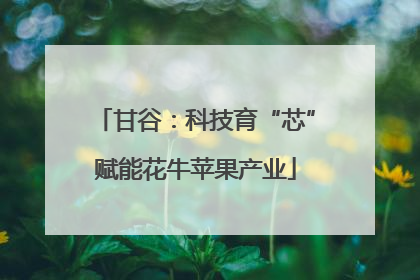甘谷：科技育“芯”赋能花牛苹果产业