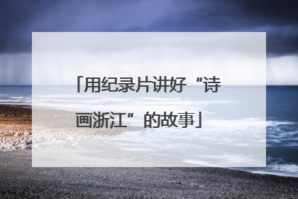 用纪录片讲好“诗画浙江”的故事