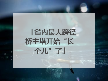 省内最大跨径桥主塔开始“长个儿”了