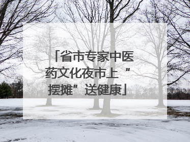 省市专家中医药文化夜市上“摆摊”送健康