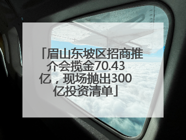 眉山东坡区招商推介会揽金70.43亿，现场抛出300亿投资清单
