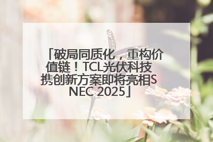 破局同质化，重构价值链！TCL光伏科技携创新方案即将亮相SNEC 2025