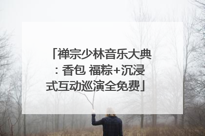 禅宗少林音乐大典：香包 福粽+沉浸式互动巡演全免费