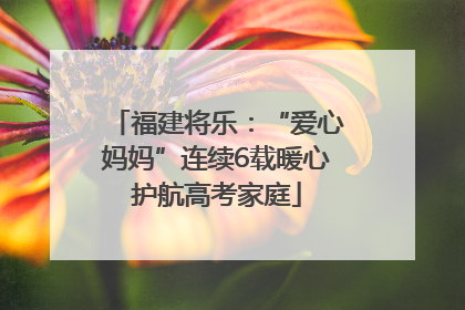 福建将乐：“爱心妈妈”连续6载暖心护航高考家庭