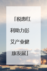 税惠红利助力彭艾产业健康发展