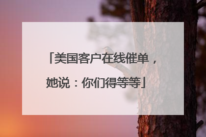 美国客户在线催单，她说：你们得等等