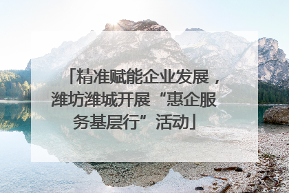 精准赋能企业发展，潍坊潍城开展“惠企服务基层行”活动