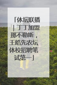 体坛联播｜丁丁加盟那不勒斯，王皓先农坛体校招聘笔试第一