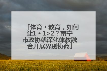 体育﹢教育，如何让1﹢1>2？南宁市政协就深化体教融合开展界别协商