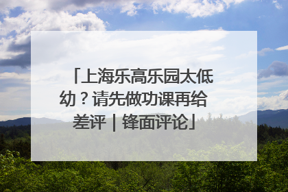 上海乐高乐园太低幼？请先做功课再给差评｜锋面评论