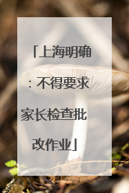 上海明确：不得要求家长检查批改作业