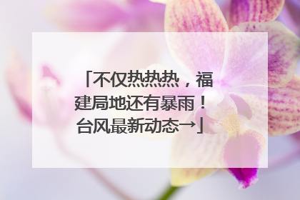 不仅热热热，福建局地还有暴雨！台风最新动态→