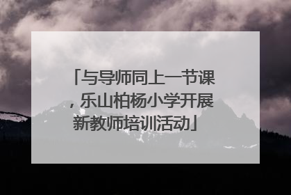 与导师同上一节课，乐山柏杨小学开展新教师培训活动
