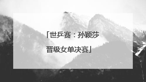 世乒赛：孙颖莎晋级女单决赛