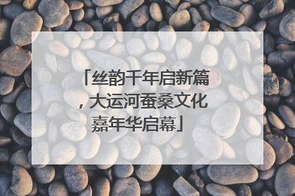 丝韵千年启新篇，大运河蚕桑文化嘉年华启幕