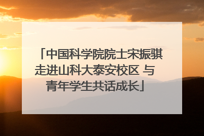 中国科学院院士宋振骐走进山科大泰安校区 与青年学生共话成长