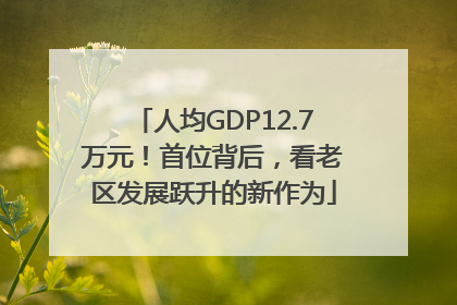 人均GDP12.7万元！首位背后，看老区发展跃升的新作为