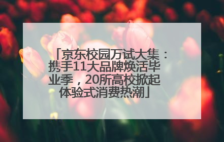 京东校园万试大集：携手11大品牌焕活毕业季，20所高校掀起体验式消费热潮