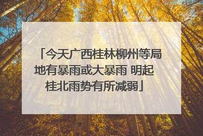 今天广西桂林柳州等局地有暴雨或大暴雨 明起桂北雨势有所减弱