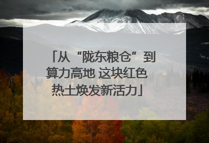 从“陇东粮仓”到算力高地 这块红色热土焕发新活力