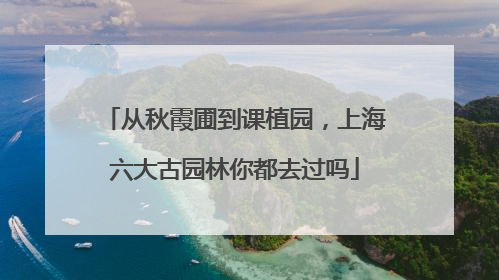 从秋霞圃到课植园，上海六大古园林你都去过吗