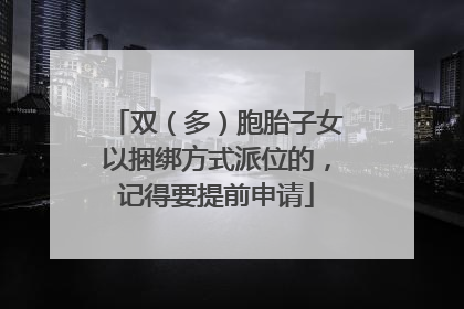 双（多）胞胎子女以捆绑方式派位的，记得要提前申请