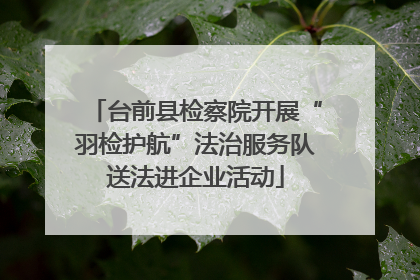 台前县检察院开展“羽检护航”法治服务队送法进企业活动