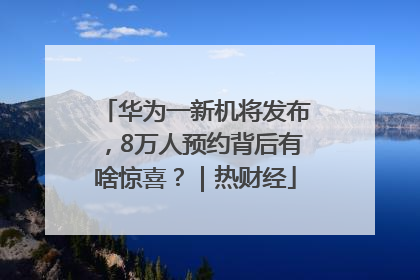 华为一新机将发布，8万人预约背后有啥惊喜？｜热财经
