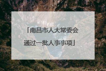 南昌市人大常委会通过一批人事事项