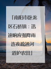 南阳市卧龙区石桥镇：迅速响应强降雨 连夜疏通河道护农田