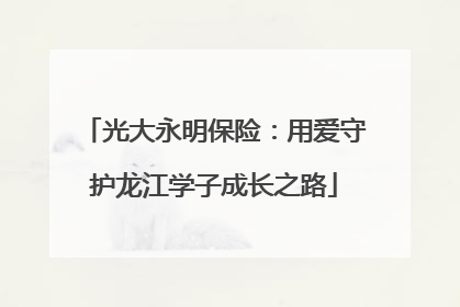 光大永明保险：用爱守护龙江学子成长之路