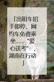 出租车招手即停、网约车免费乘坐……“爱心送考”，湖南在行动