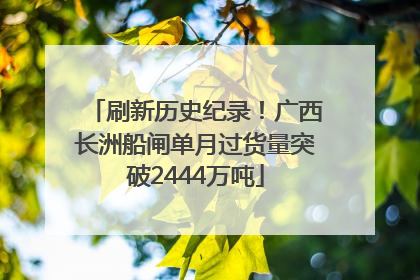 刷新历史纪录！广西长洲船闸单月过货量突破2444万吨