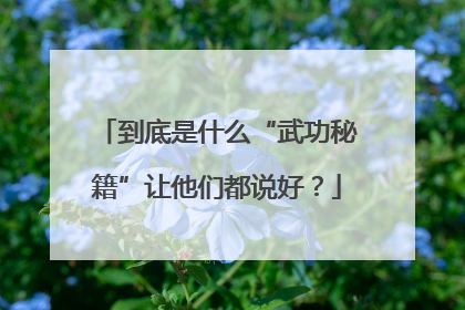 到底是什么“武功秘籍”让他们都说好？