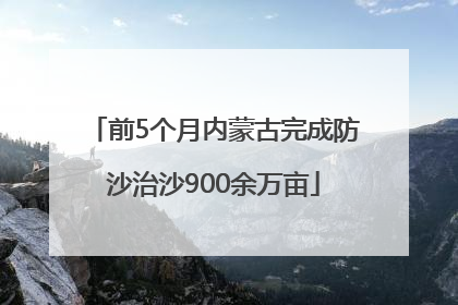前5个月内蒙古完成防沙治沙900余万亩