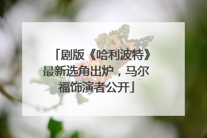 剧版《哈利波特》最新选角出炉，马尔福饰演者公开